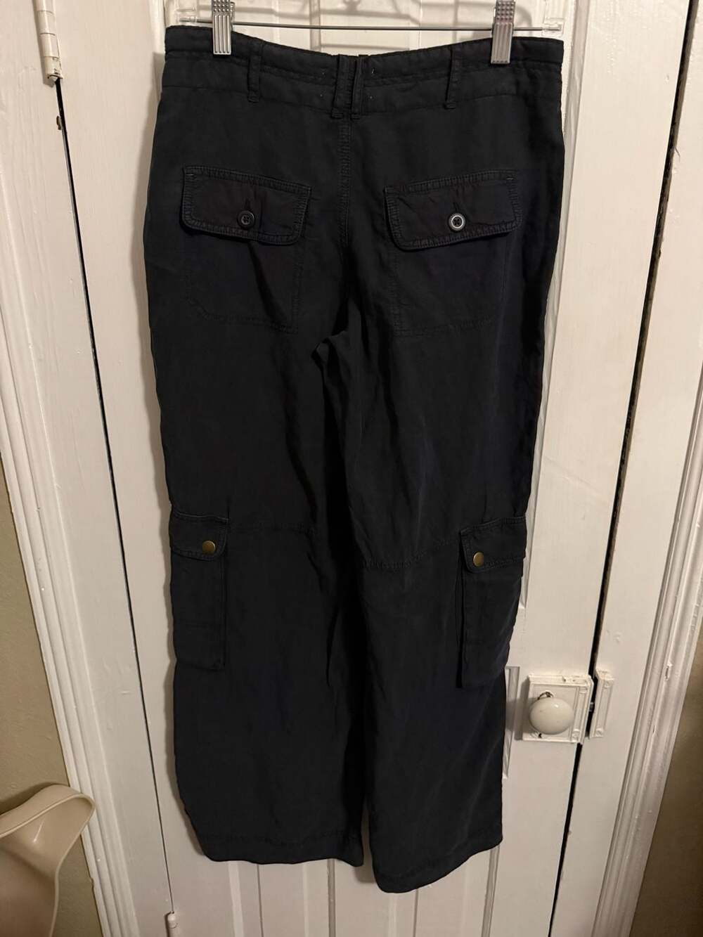 Pilcro Anthropologie Lyocell Linen Wide-Leg Cargo Pants Size 2 - Picture 6 of 11
